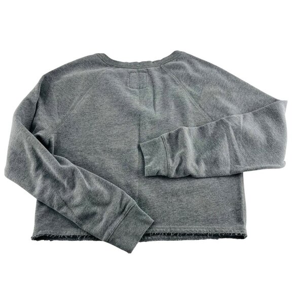 Gilly Hicks Womens Grey Crop Sweatshirt Long Sleeve Cotton Blend Heart Logo Size - Picture 6 of 8